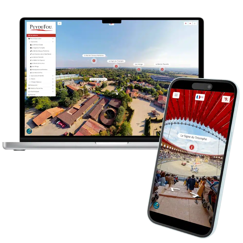 Visite virtuelle 360 Puy du Fou ordinateur smartphone