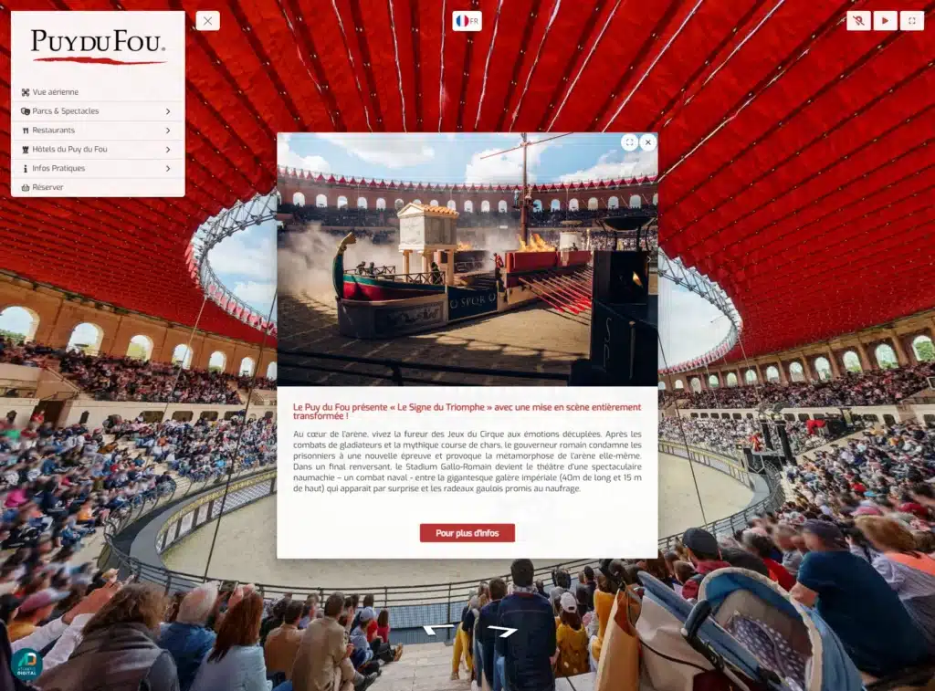 Visite virtuelle Puy du Fou point d'information