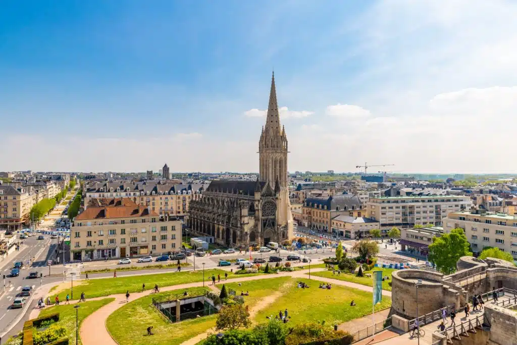 Vue aérienne de Caen
