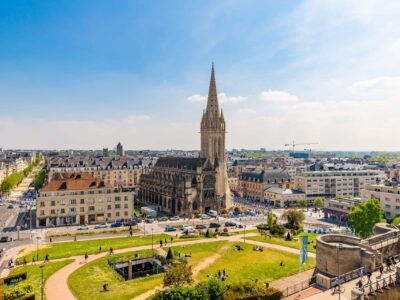 marche-immobilier-caen vue aérienne panoramique ville de caen