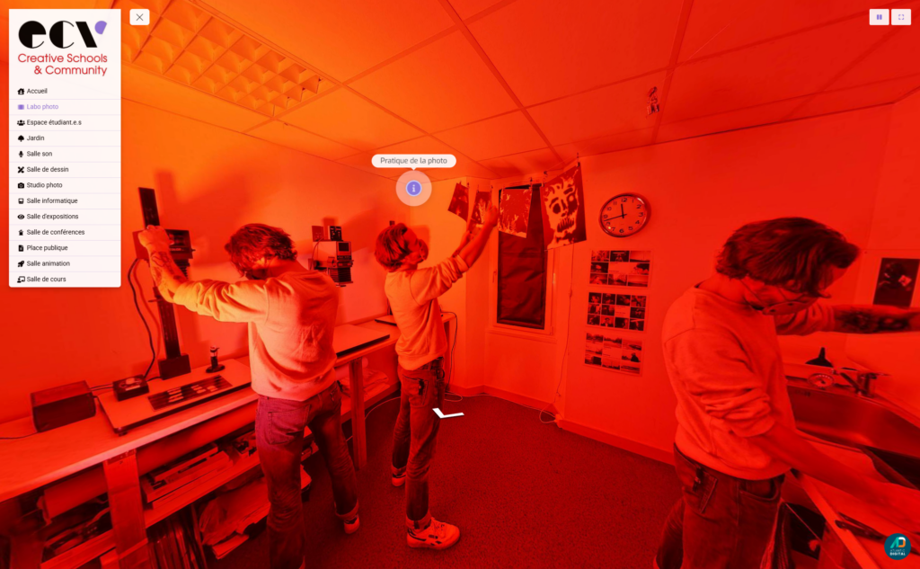 Visite virtuelle scénarisée de l'école ECV à Nantes